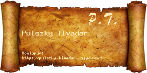 Pulszky Tivadar névjegykártya